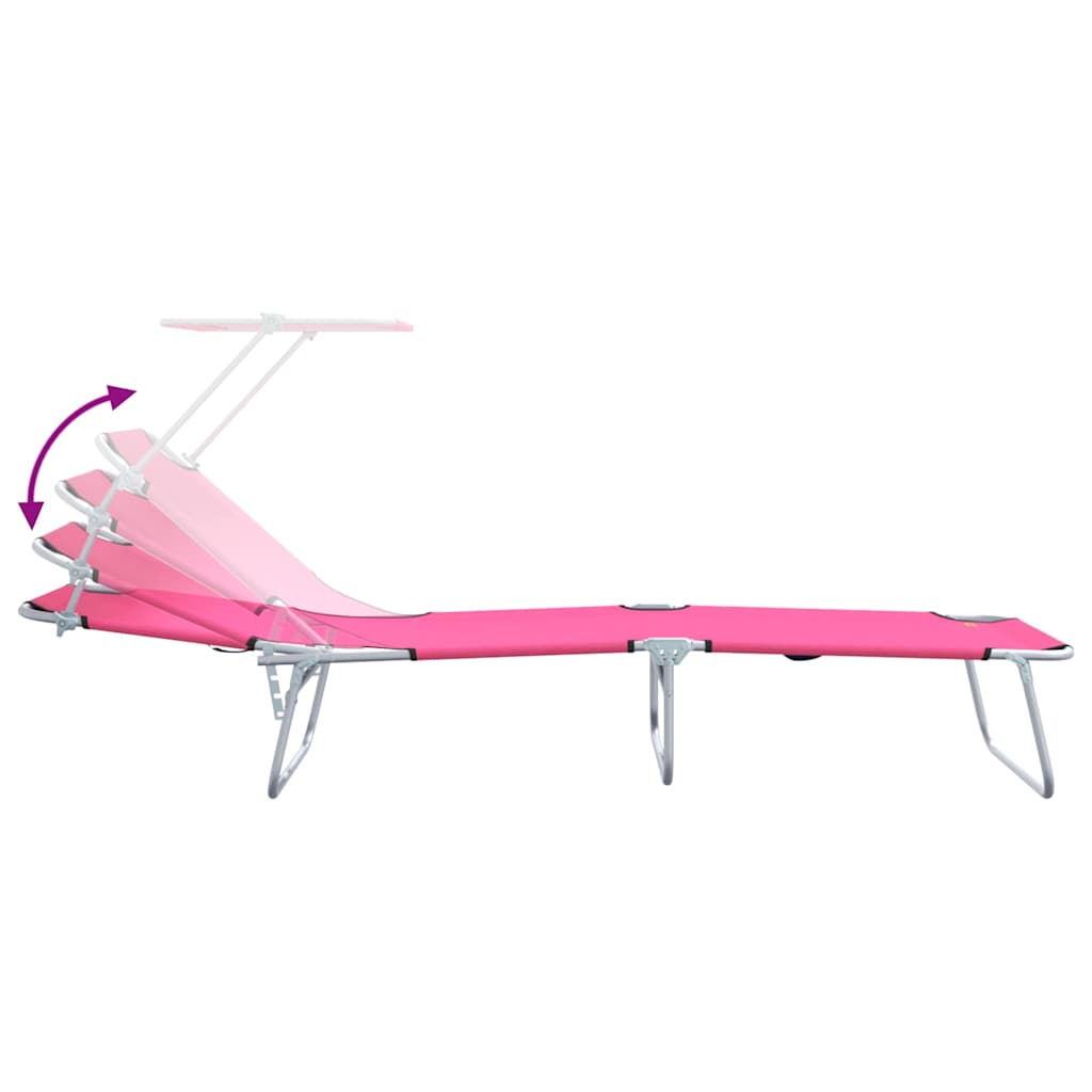 Espreguiçadeira 2-pessoa 2 pcs Rosa 58 x 188 x 77cm tecido