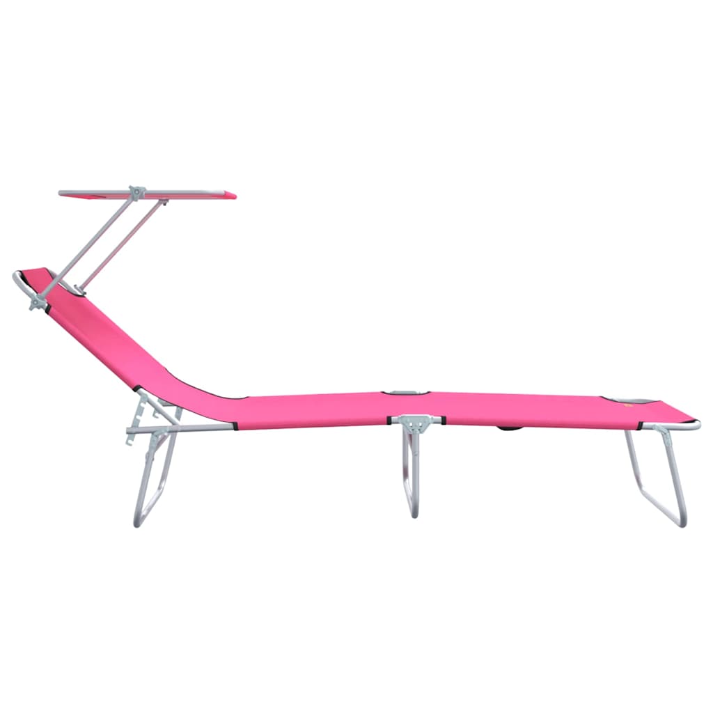 Espreguiçadeira 2-pessoa 2 pcs Rosa 58 x 188 x 77cm tecido