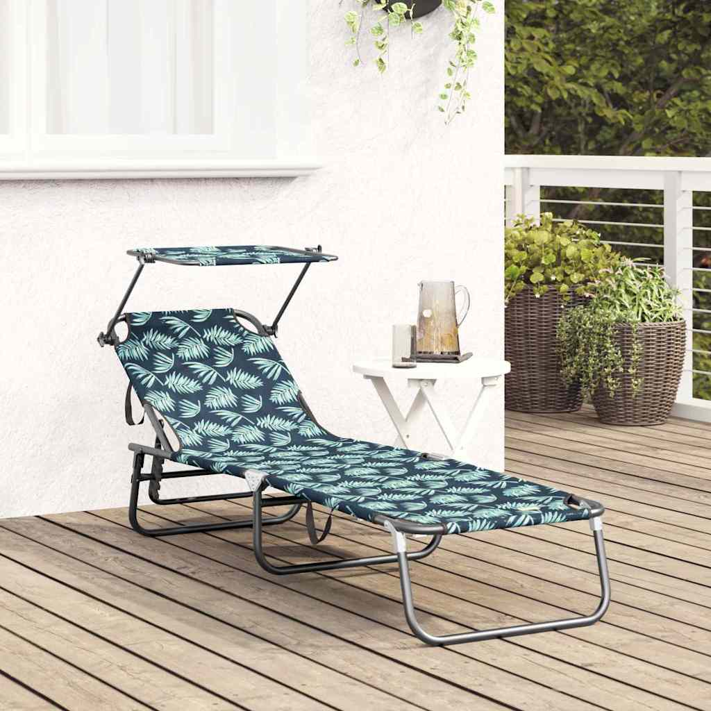Espreguiçadeira dobrável 1-pessoa Verde 56 x 190 x 81cm tecido