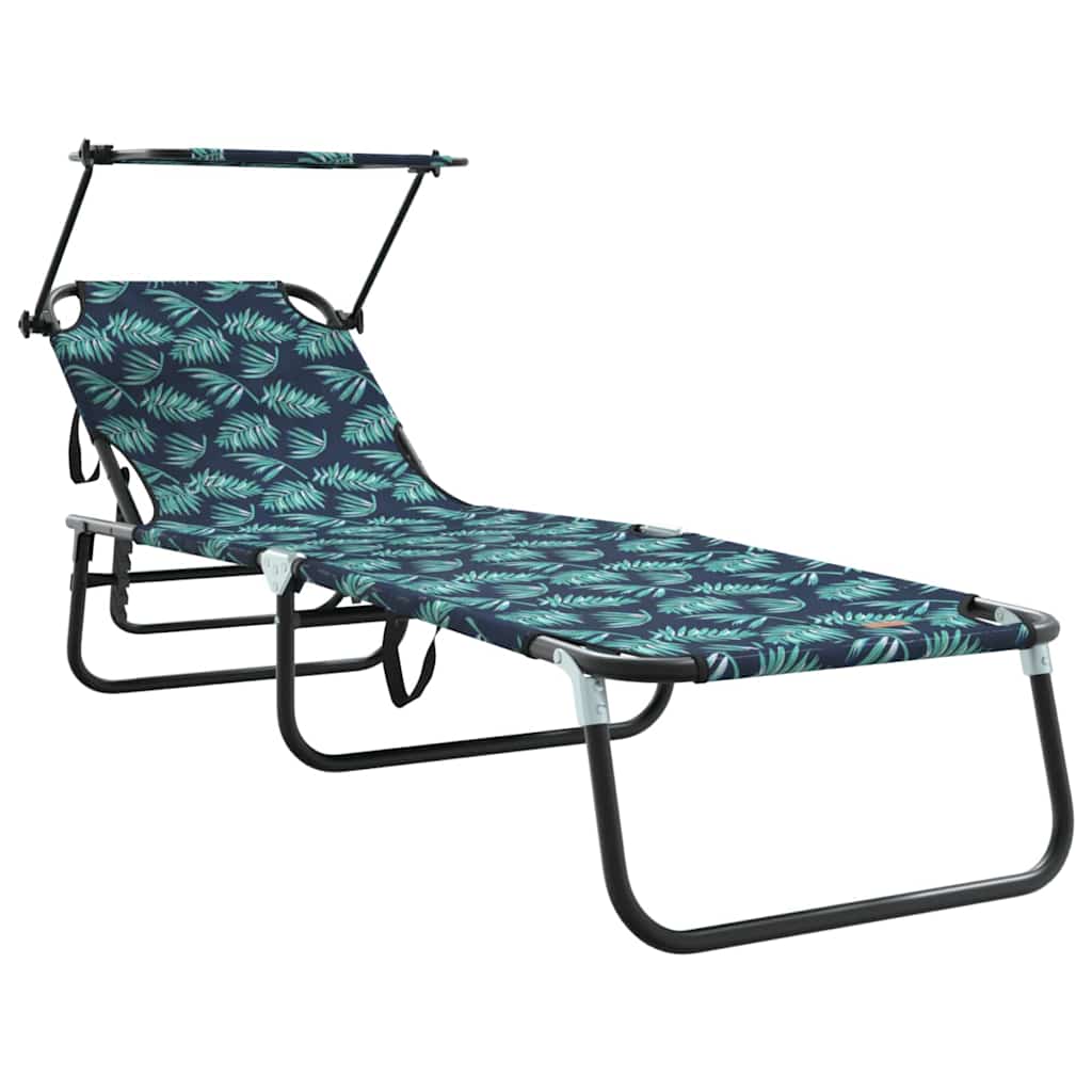 Espreguiçadeira dobrável 1-pessoa Verde 56 x 190 x 81cm tecido