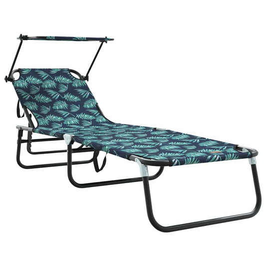 Espreguiçadeira dobrável 1-pessoa Verde 56 x 190 x 81cm tecido