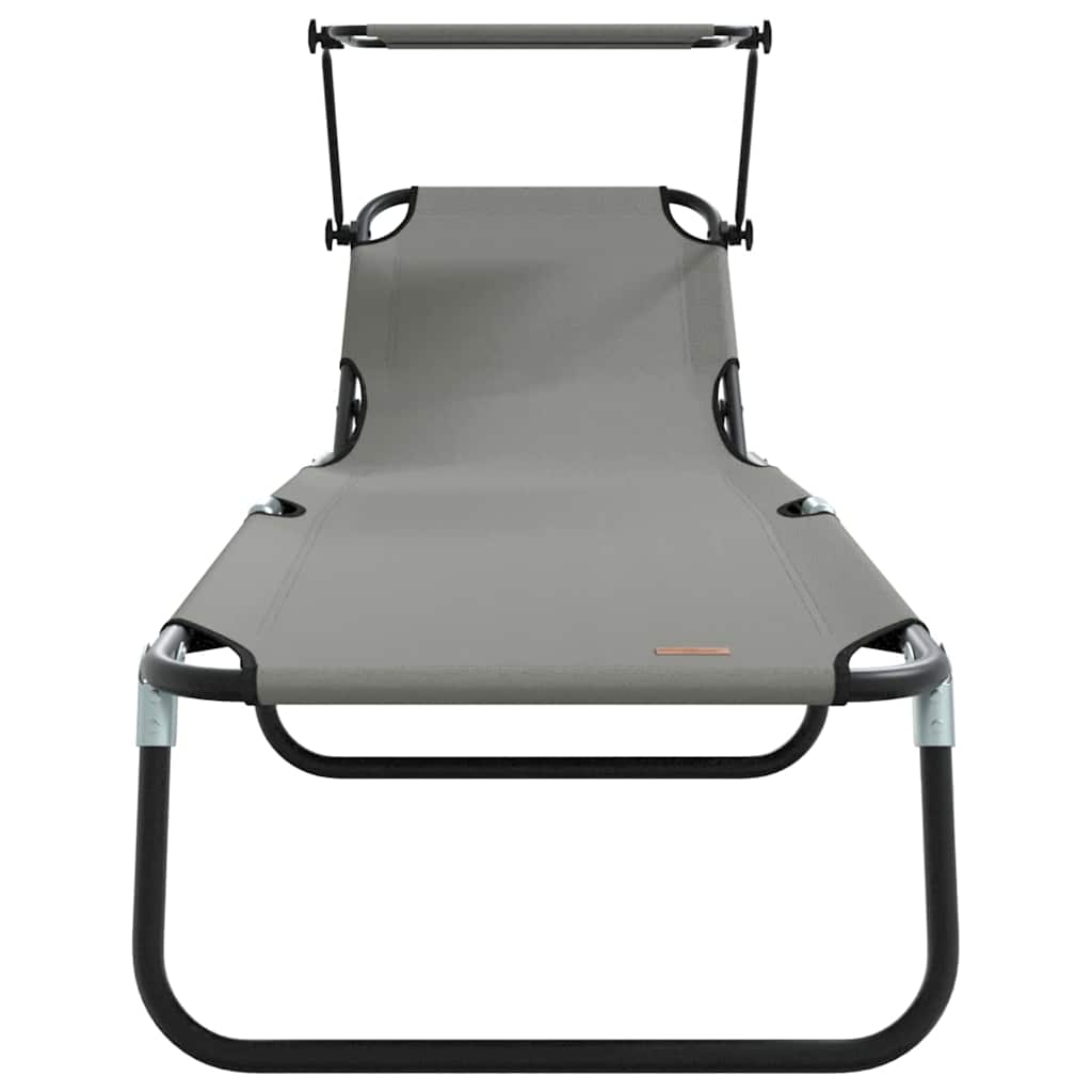 Espreguiçadeira dobrável 2 pcs Cinzeto 56 x 190 x 81cm tecido