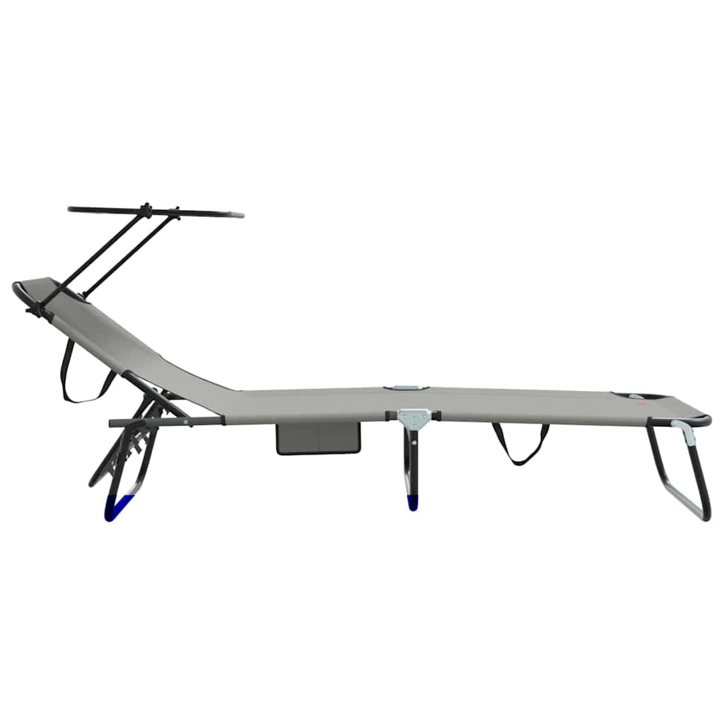 Espreguiçadeira dobrável 2 pcs Cinzeto 56 x 190 x 81cm tecido