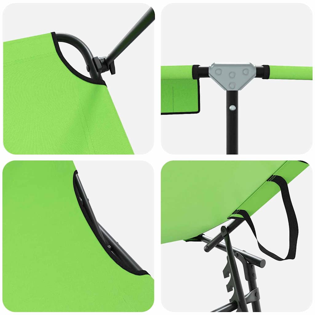 Espreguiçadeira dobrável 2 pcs Verde 56 x 190 x 81cm tecido