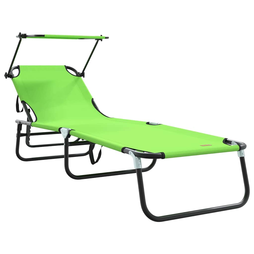 Espreguiçadeira dobrável 2 pcs Verde 56 x 190 x 81cm tecido