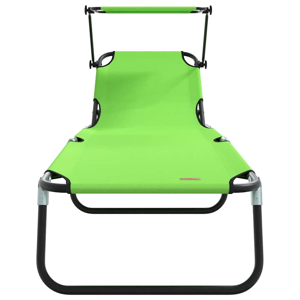 Espreguiçadeira dobrável 2 pcs Verde 56 x 190 x 81cm tecido