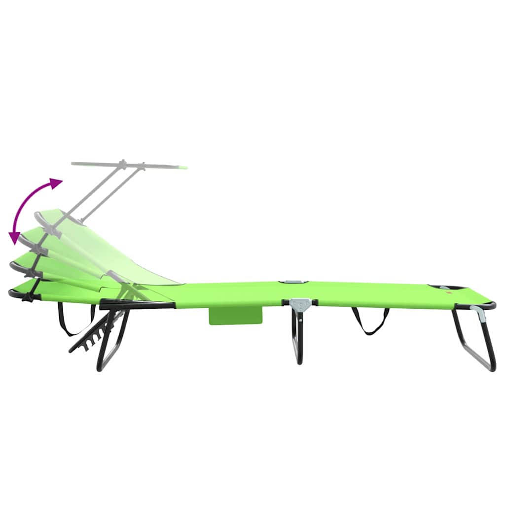 Espreguiçadeira dobrável 2 pcs Verde 56 x 190 x 81cm tecido