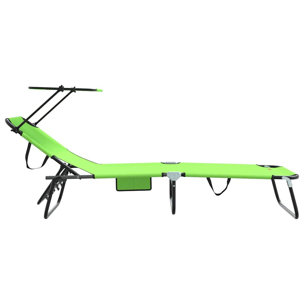 Espreguiçadeira dobrável 2 pcs Verde 56 x 190 x 81cm tecido