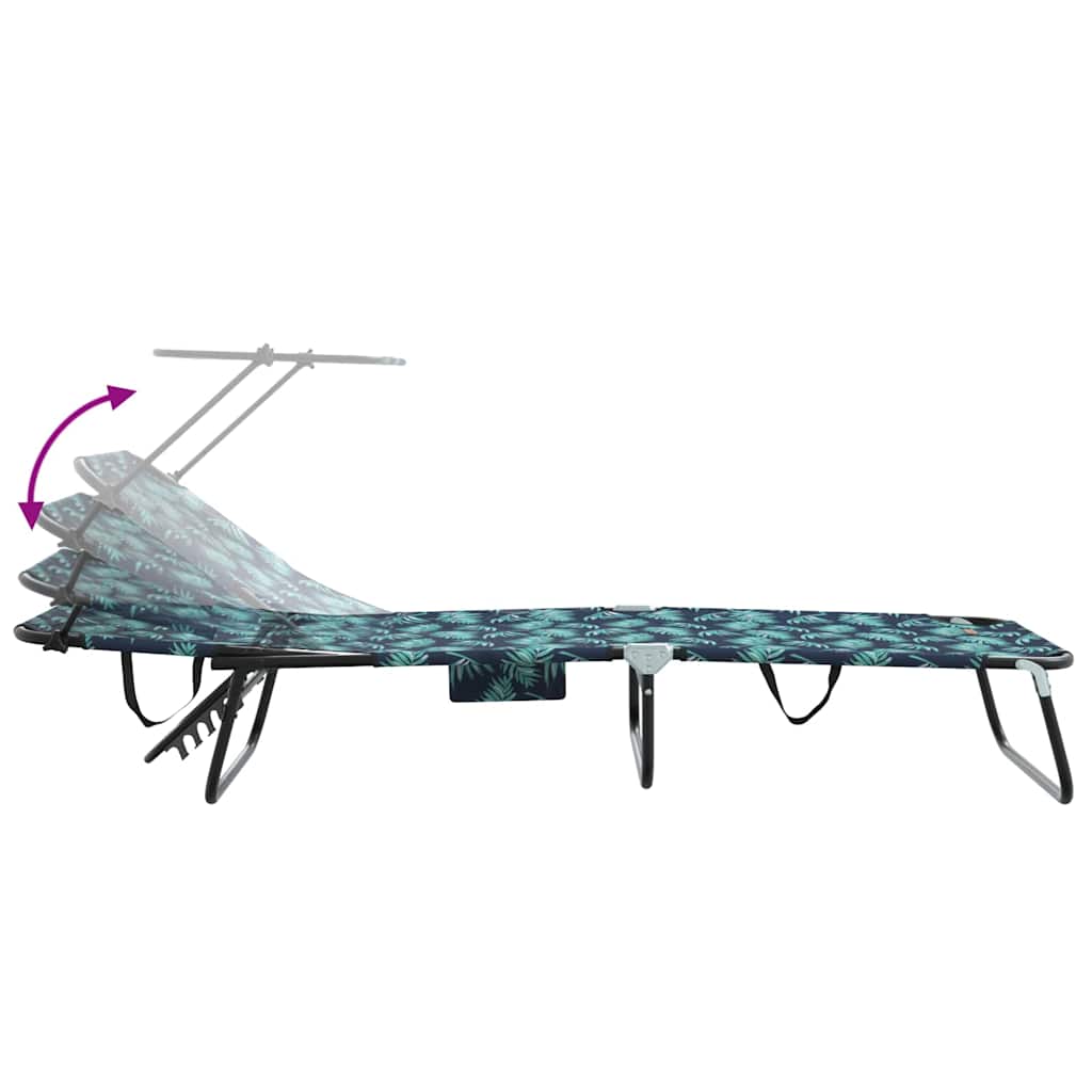 Espreguiçadeira dobrável 2 pcs Verde 56 x 190 x 81cm tecido