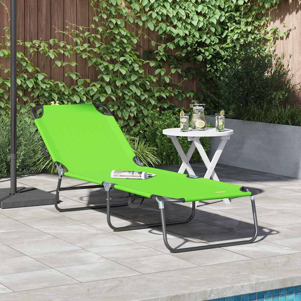 Espreguiçadeira dobrável 1-pessoa Verde 56 x 189 x 87cm tecido