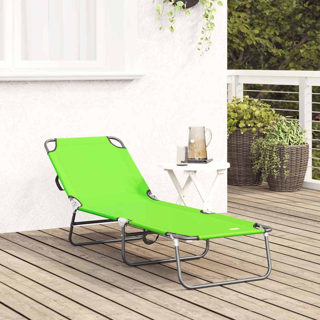 Espreguiçadeira dobrável 1-pessoa Verde 56 x 189 x 87cm tecido