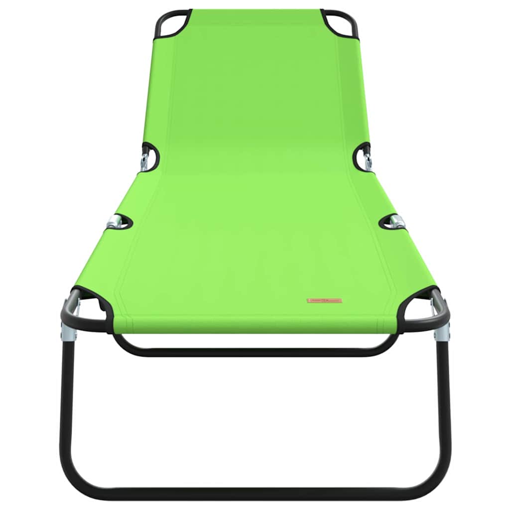 Espreguiçadeira dobrável 1-pessoa Verde 56 x 189 x 87cm tecido