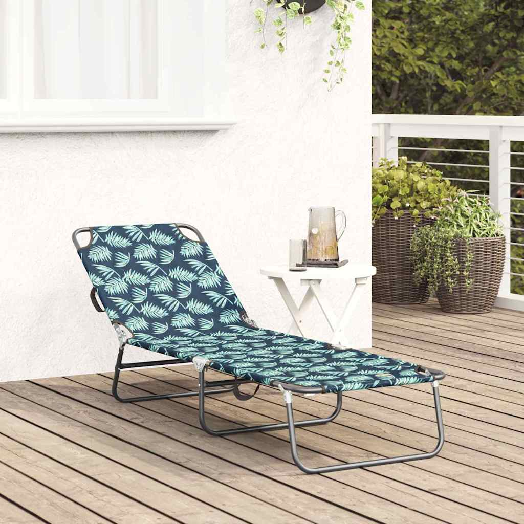 Espreguiçadeira dobrável 1-pessoa Verde 56 x 189 x 87cm tecido