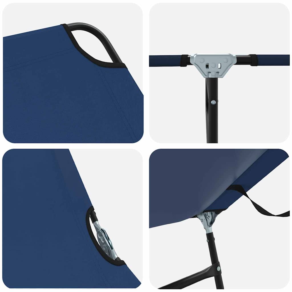 Espreguiçadeira dobrável 2 pcs Azul 56 x 189 x 87cm tecido