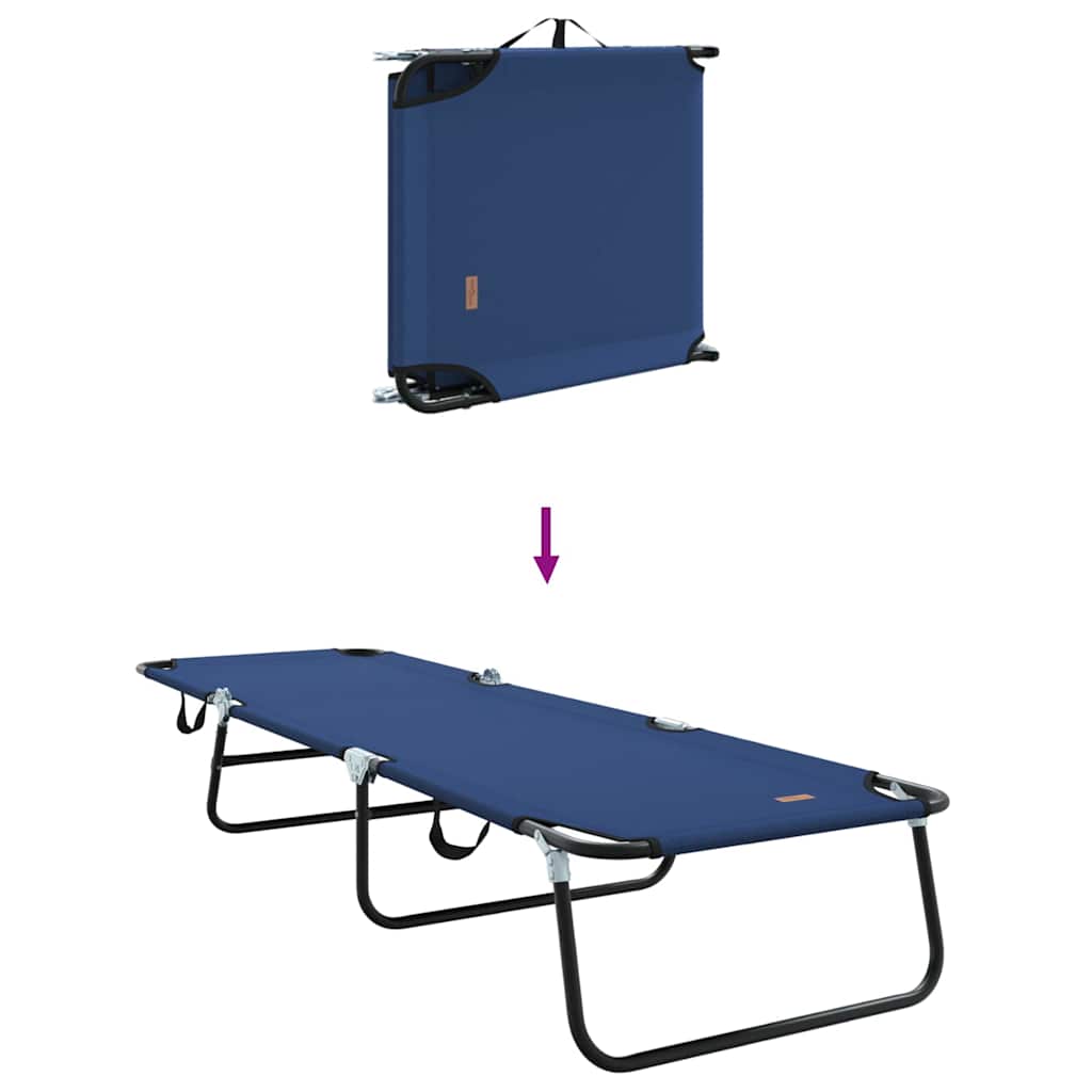 Espreguiçadeira dobrável 2 pcs Azul 56 x 189 x 87cm tecido