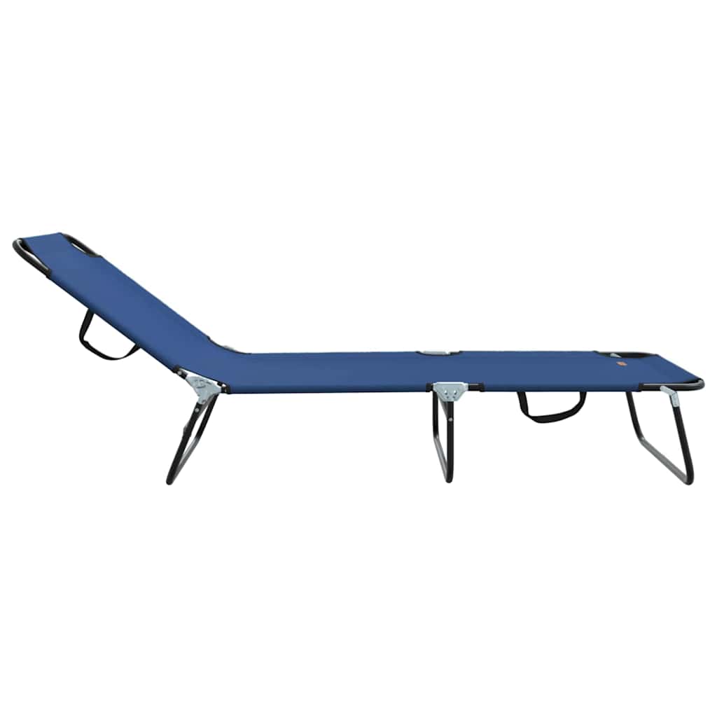 Espreguiçadeira dobrável 2 pcs Azul 56 x 189 x 87cm tecido