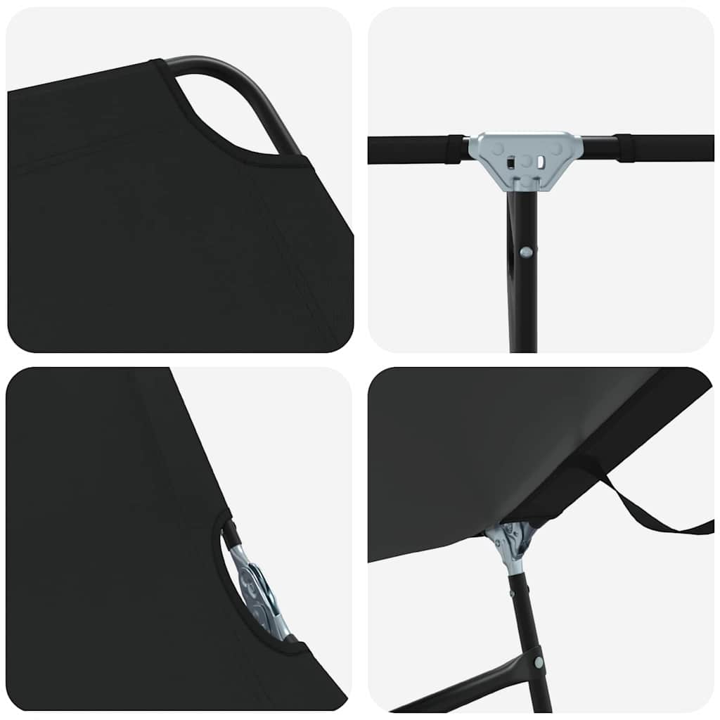Espreguiçadeira dobrável 2 pcs Preto 56 x 189 x 87cm tecido