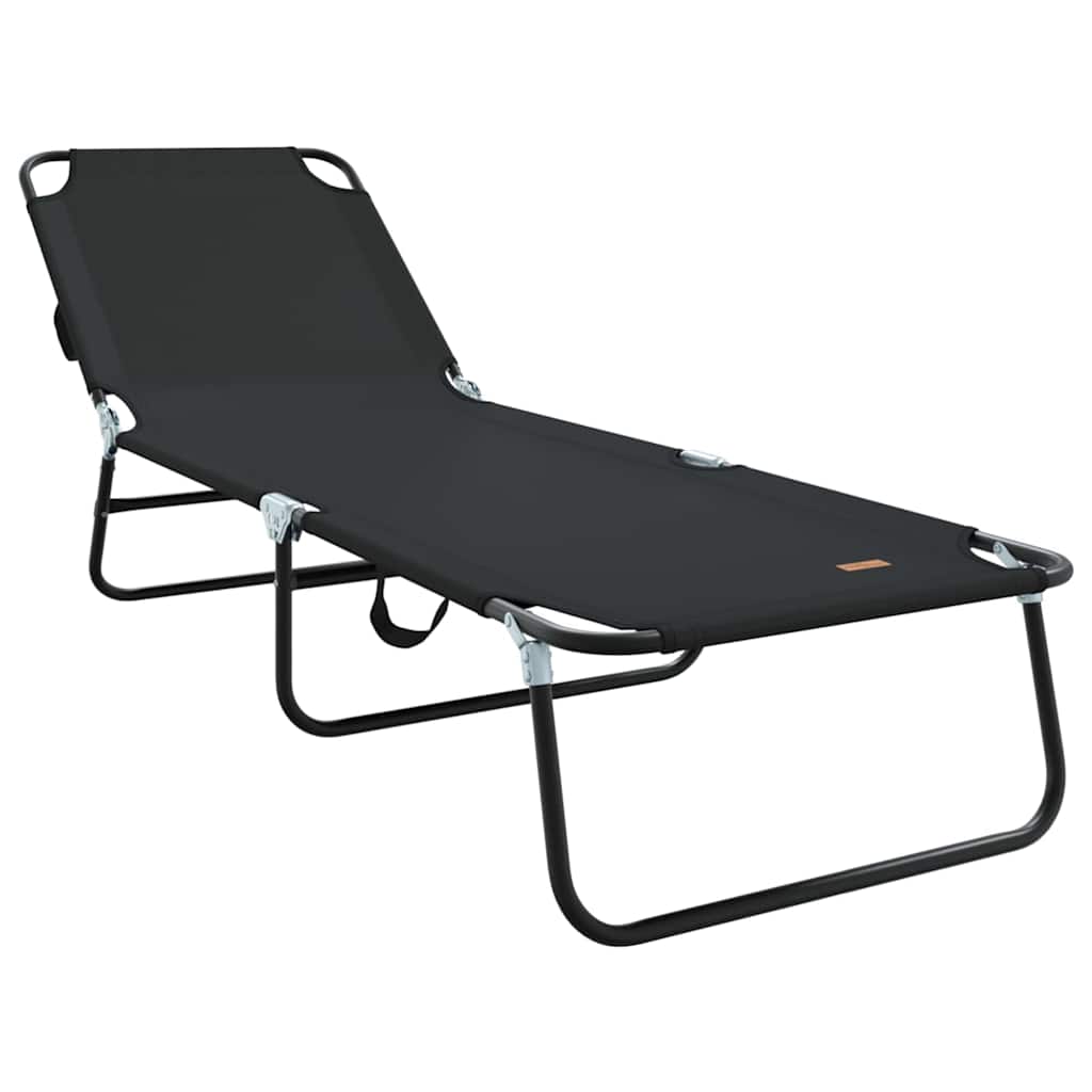 Espreguiçadeira dobrável 2 pcs Preto 56 x 189 x 87cm tecido