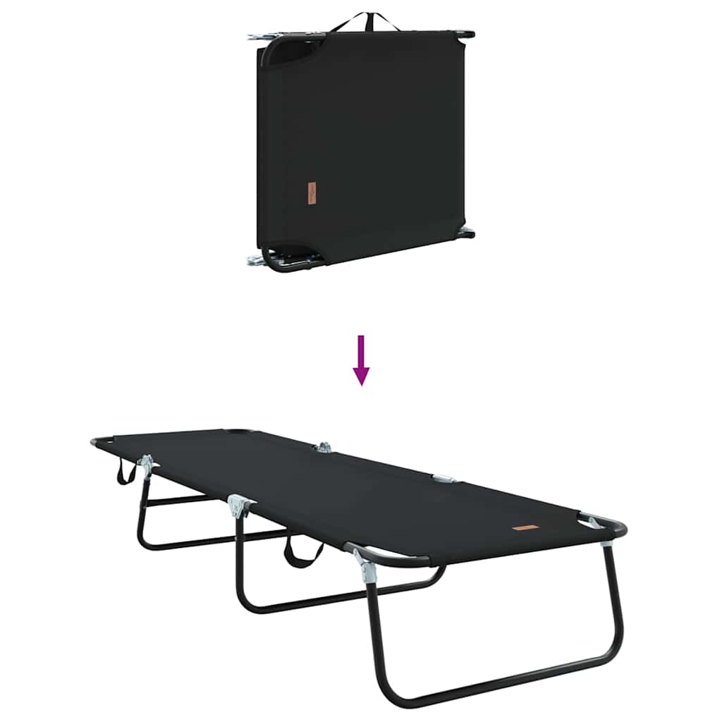 Espreguiçadeira dobrável 2 pcs Preto 56 x 189 x 87cm tecido