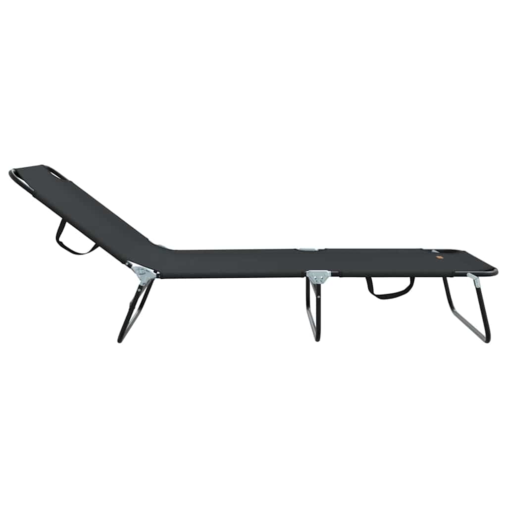 Espreguiçadeira dobrável 2 pcs Preto 56 x 189 x 87cm tecido