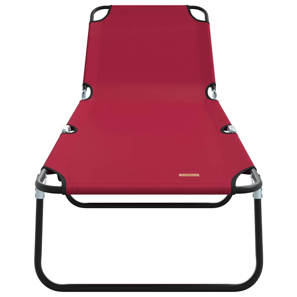 Espreguiçadeira dobrável 2 pcs Vermelho 56 x 189 x 87cm tecido
