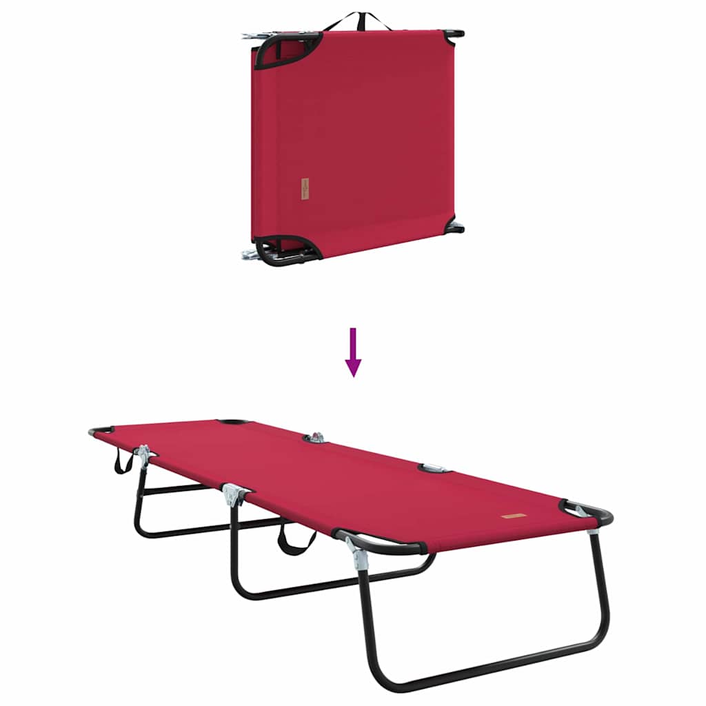 Espreguiçadeira dobrável 2 pcs Vermelho 56 x 189 x 87cm tecido