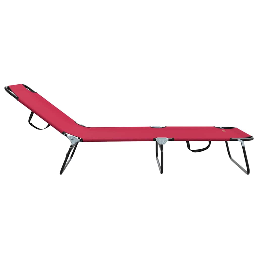 Espreguiçadeira dobrável 2 pcs Vermelho 56 x 189 x 87cm tecido