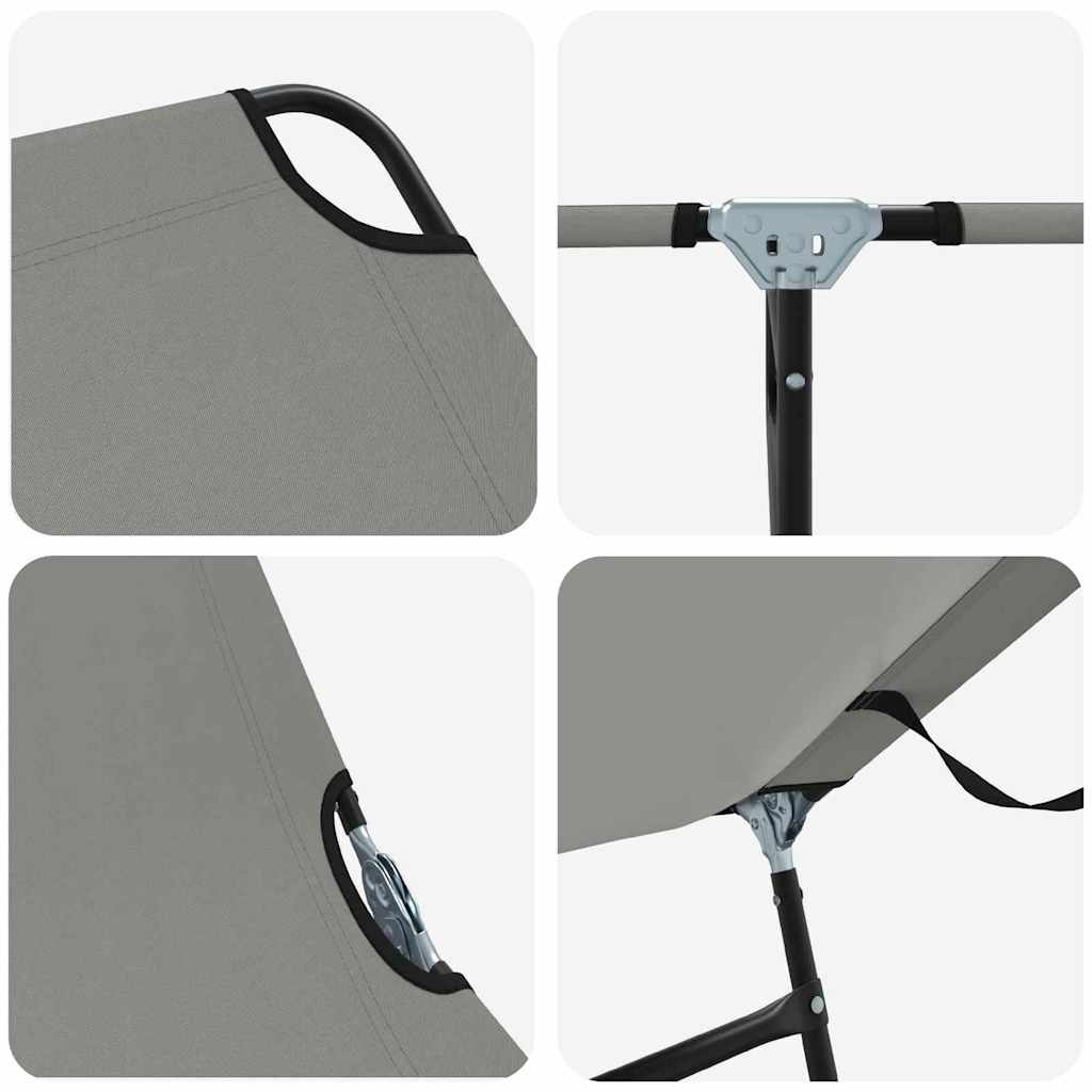 Espreguiçadeira dobrável 2 pcs Cinzeto 56 x 189 x 87cm tecido