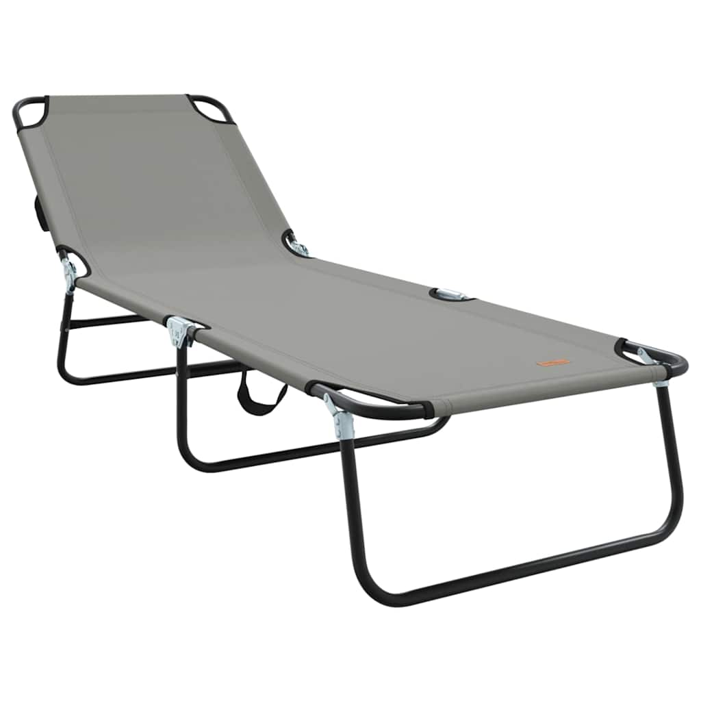 Espreguiçadeira dobrável 2 pcs Cinzeto 56 x 189 x 87cm tecido
