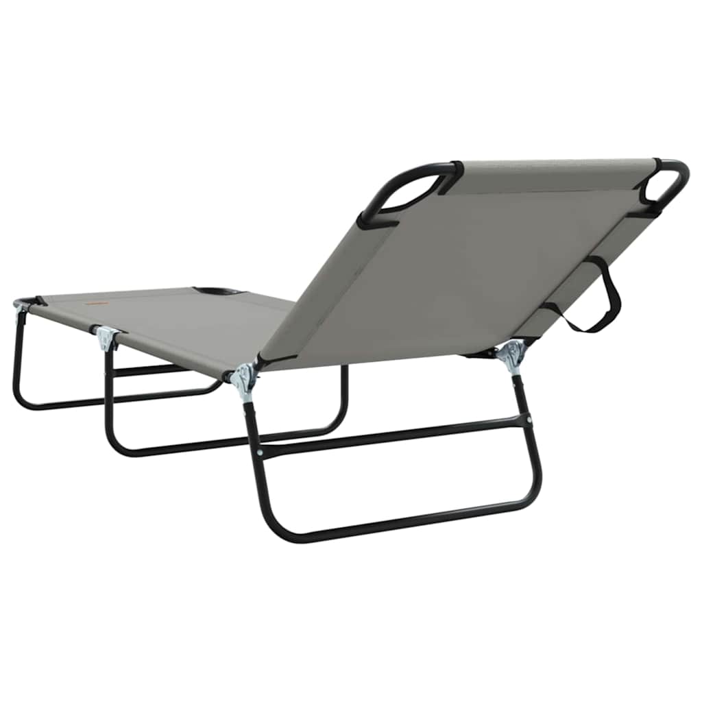 Espreguiçadeira dobrável 2 pcs Cinzeto 56 x 189 x 87cm tecido