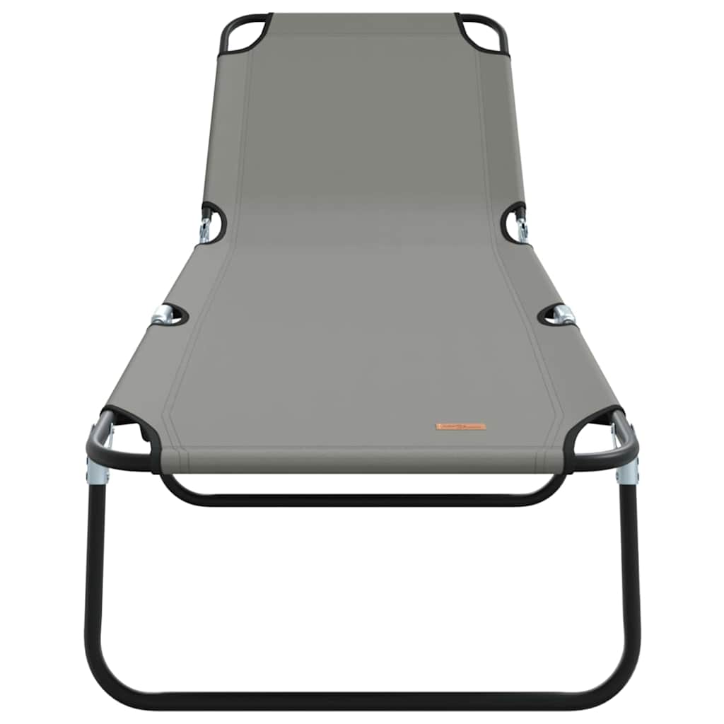 Espreguiçadeira dobrável 2 pcs Cinzeto 56 x 189 x 87cm tecido