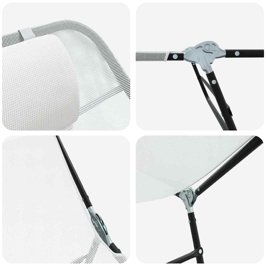 Espreguiçadeira dobrável Creme 182 x 55 x 85.5cm Textilene