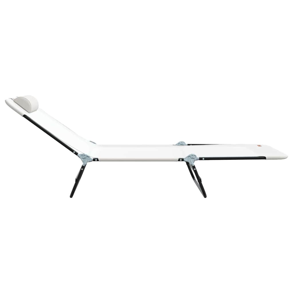 Espreguiçadeira dobrável Creme 182 x 55 x 85.5cm Textilene