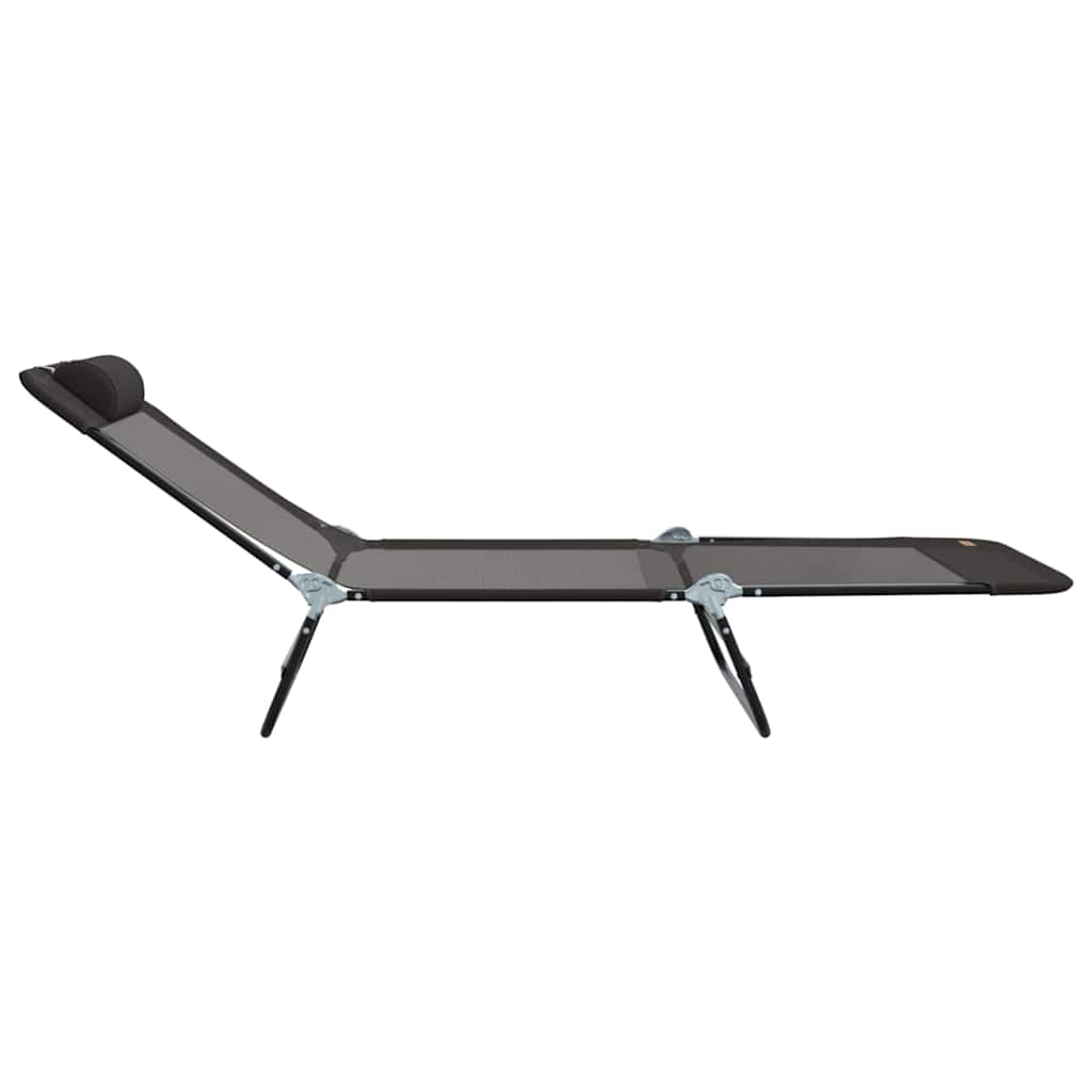 Espreguiçadeira dobrável Preto 182 x 55 x 85.5cm Textilene