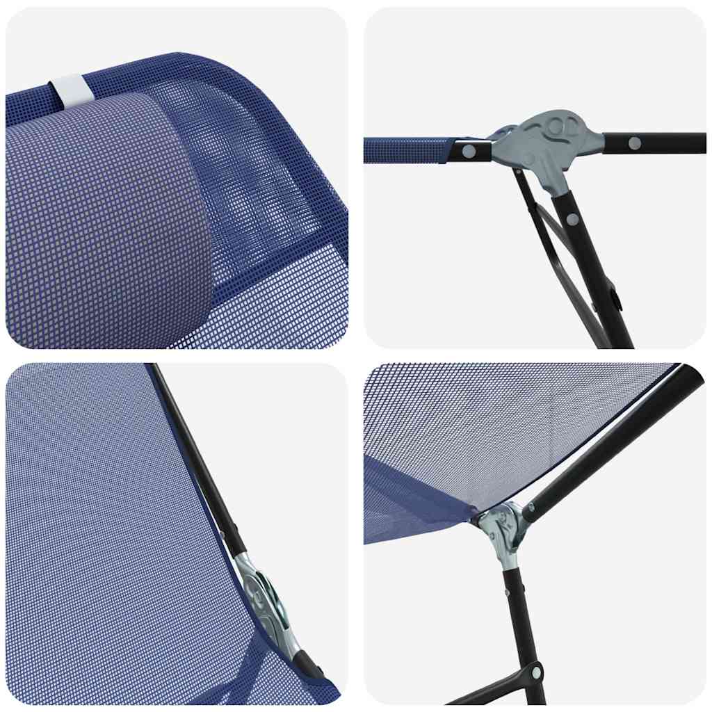 Espreguiçadeira dobrável Azul-marinho 182 x 55 x 85.5cm