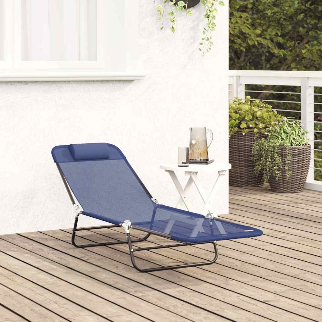 Espreguiçadeira dobrável Azul-marinho 182 x 55 x 85.5cm