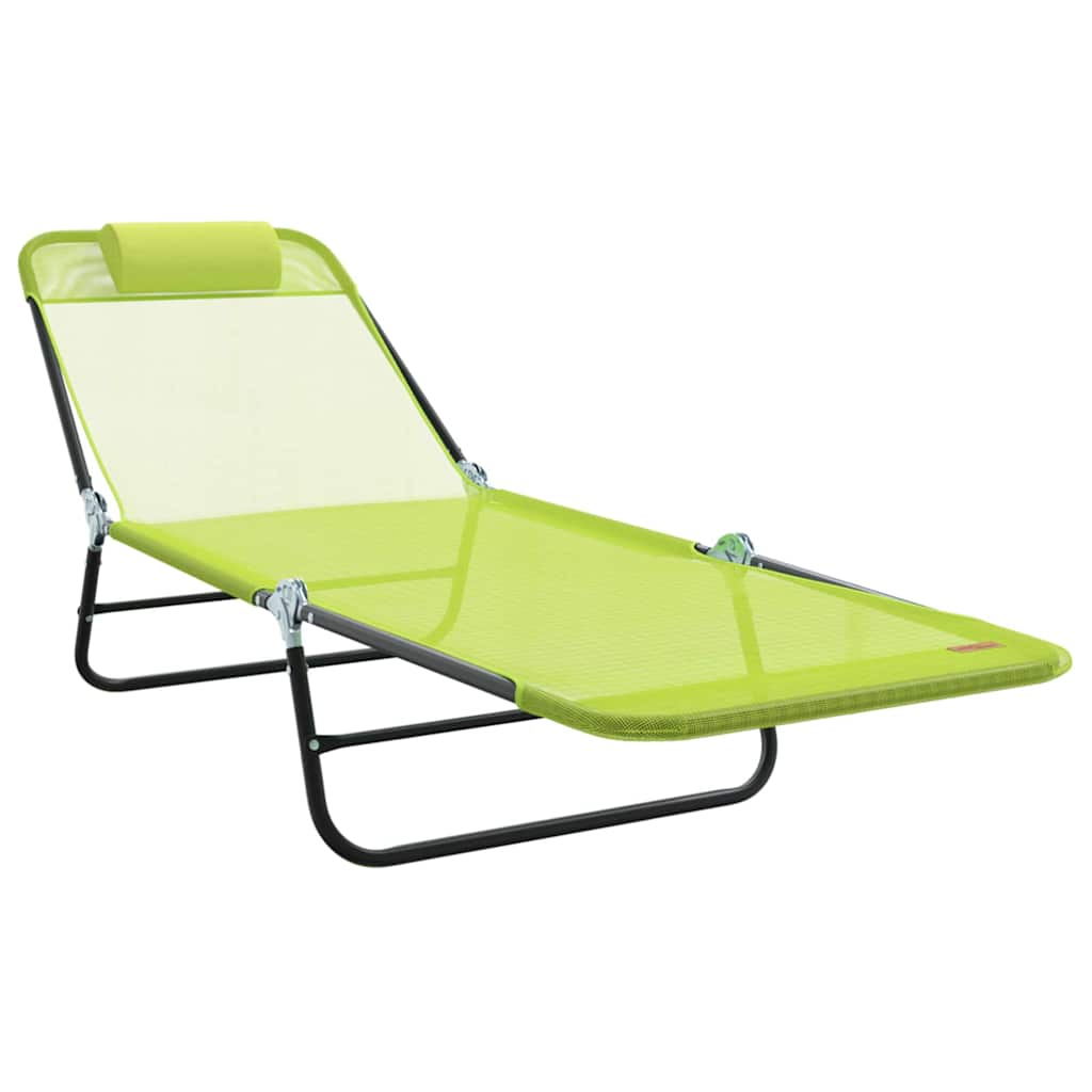 Espreguiçadeira dobrável 1-pessoa Verde 182 x 55 x 85.5cm Metal