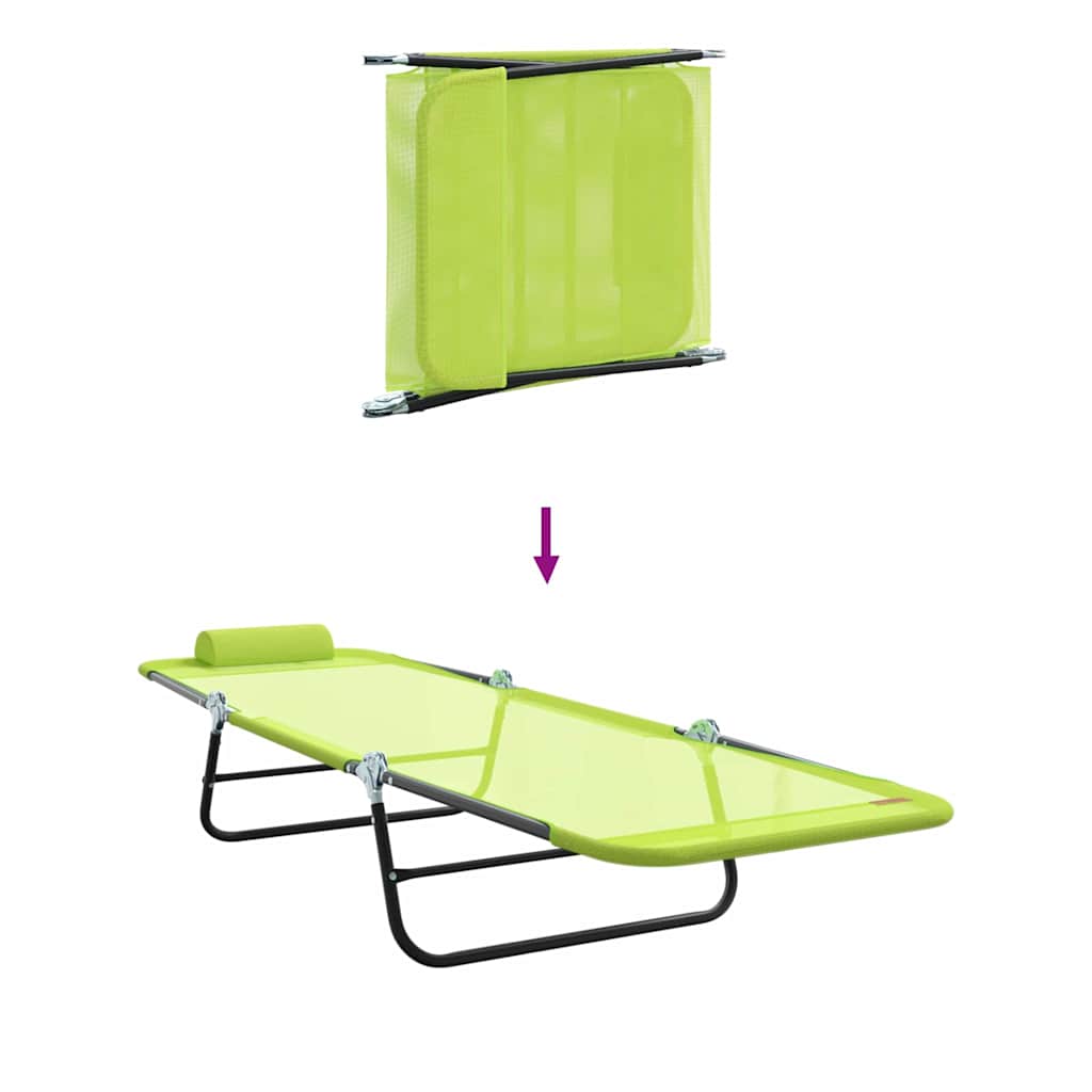 Espreguiçadeira dobrável 1-pessoa Verde 182 x 55 x 85.5cm Metal