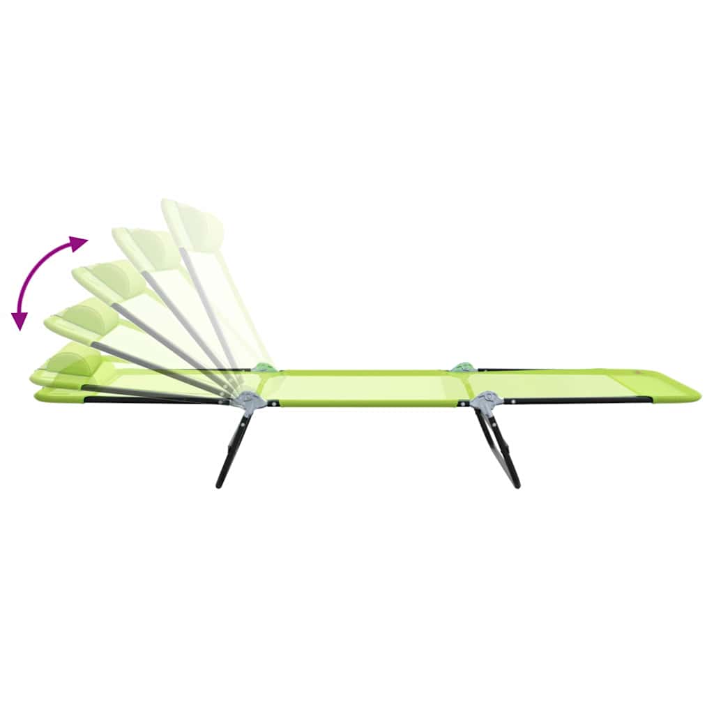 Espreguiçadeira dobrável 1-pessoa Verde 182 x 55 x 85.5cm Metal