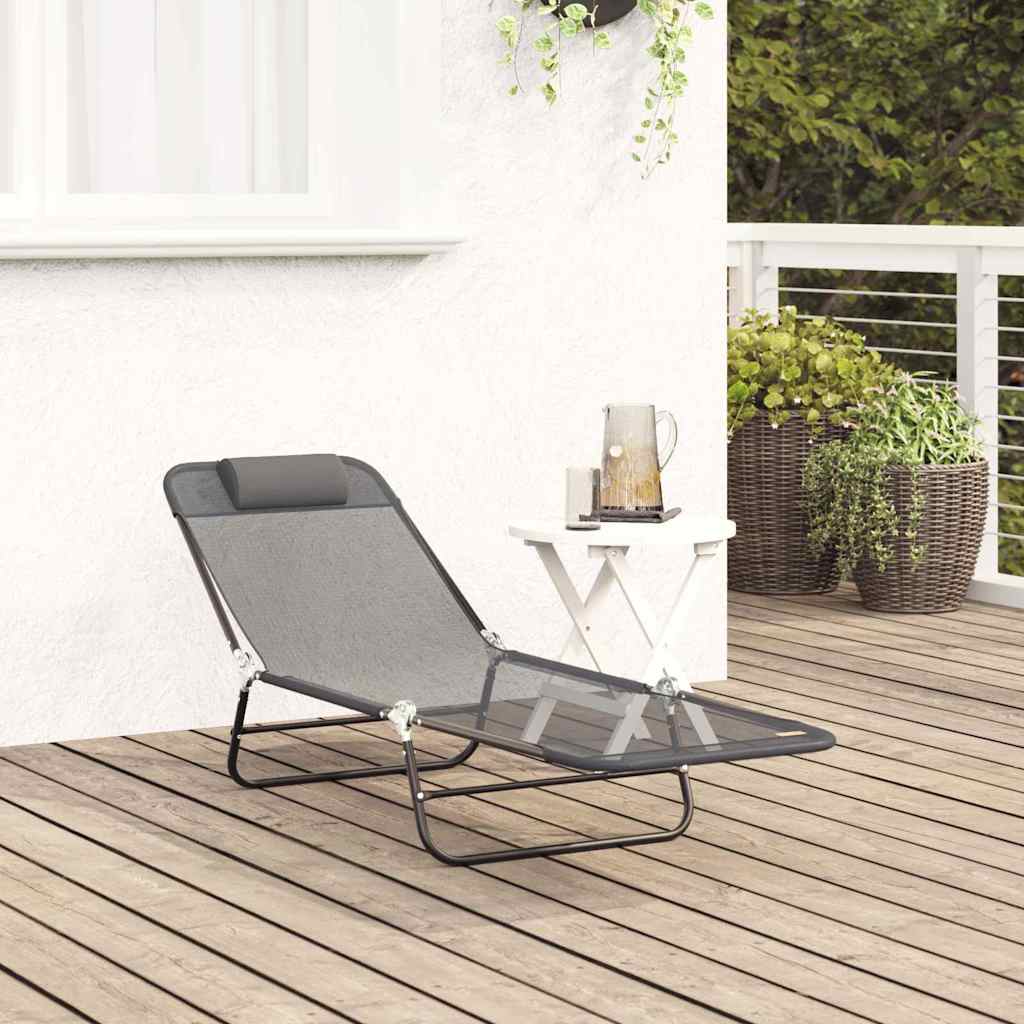 Espreguiçadeira dobrável Cinzeto 182 x 55 x 85.5cm Textilene