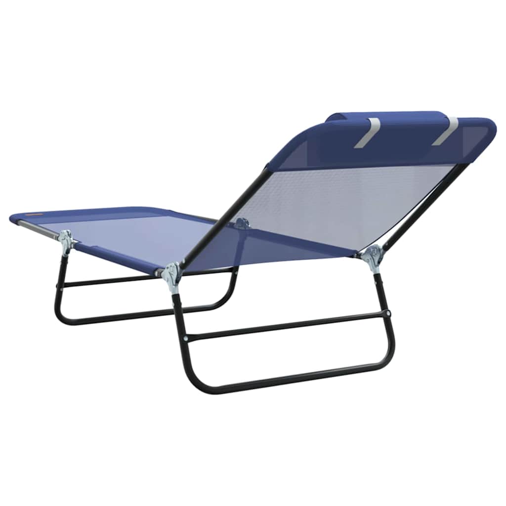 Espreguiçadeira dobrável 2 pcs Azul-marinho 182 x 55 x 85.5cm