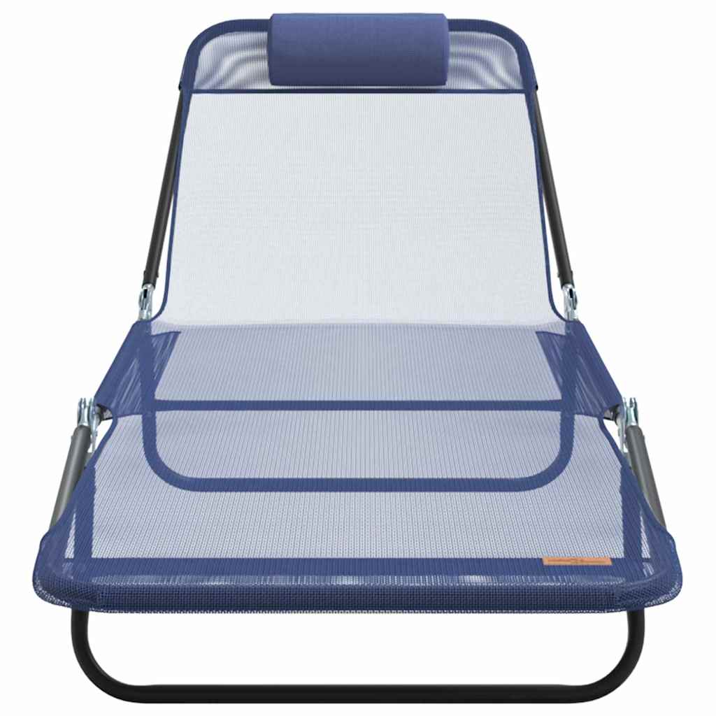 Espreguiçadeira dobrável 2 pcs Azul-marinho 182 x 55 x 85.5cm