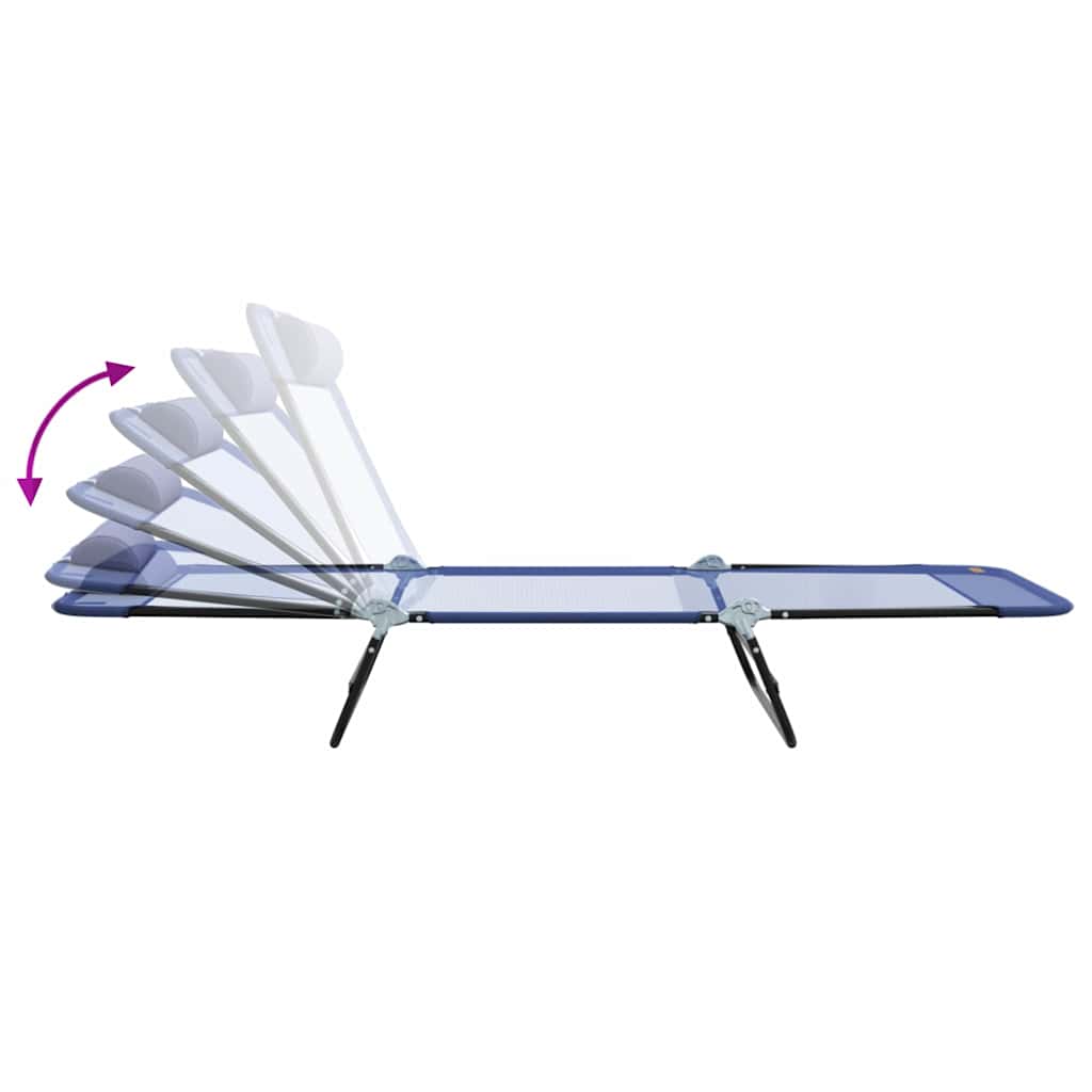 Espreguiçadeira dobrável 2 pcs Azul-marinho 182 x 55 x 85.5cm