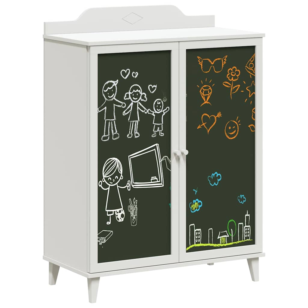 Armário de Quadro Negro com porta Branco Madeira processada
