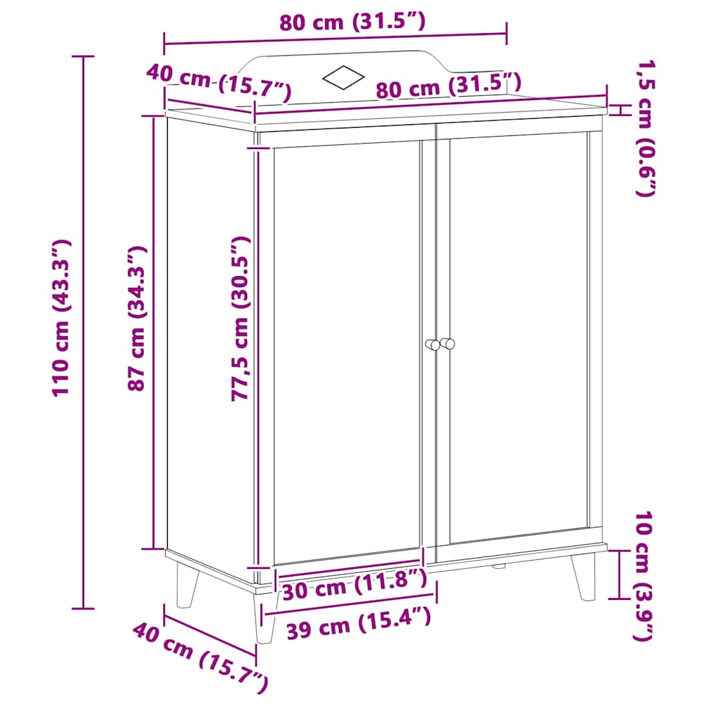 Armário de Quadro Negro com porta Branco Madeira processada