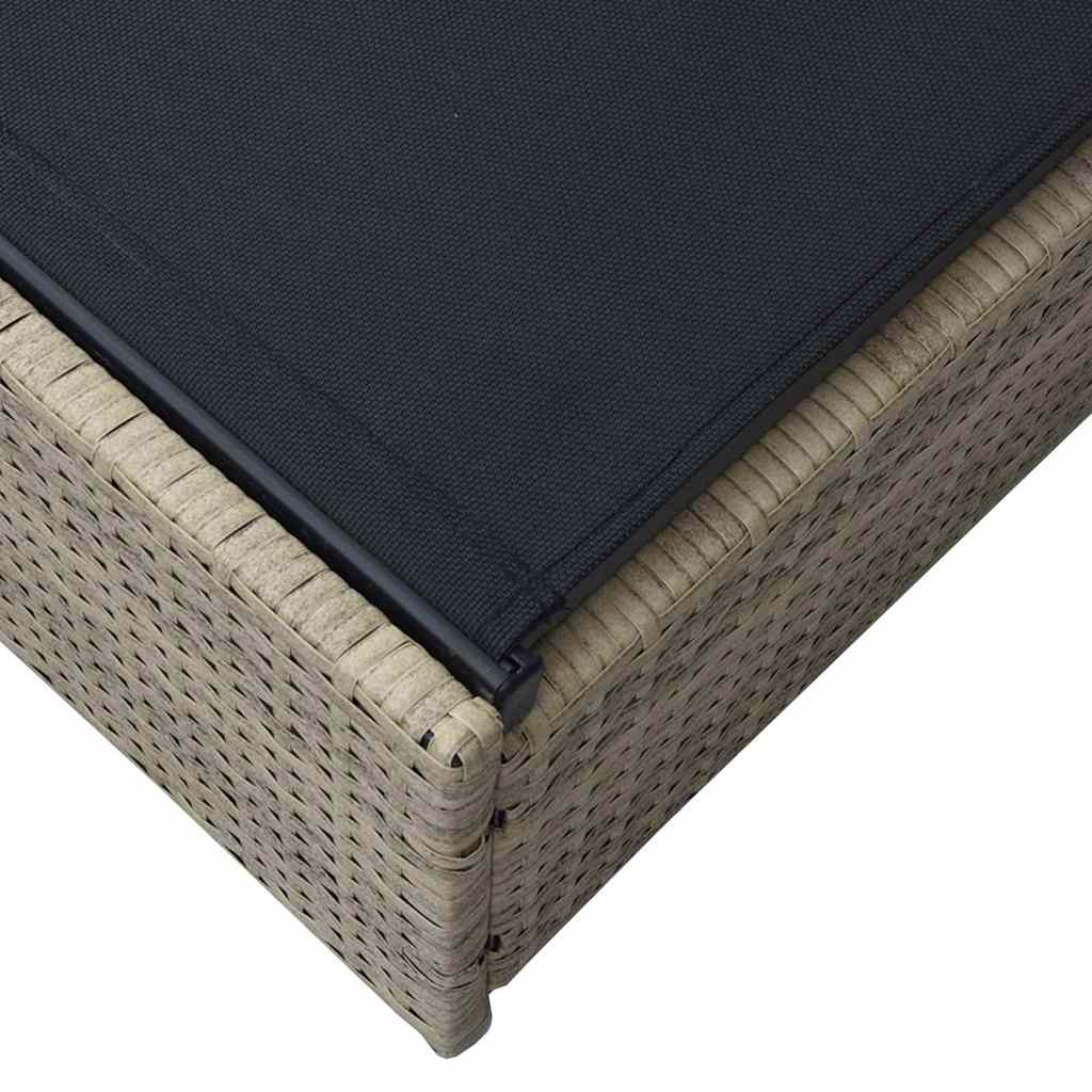 Espreguiçadeira com almofada Bege 60 x 200 x 27cm vime PE