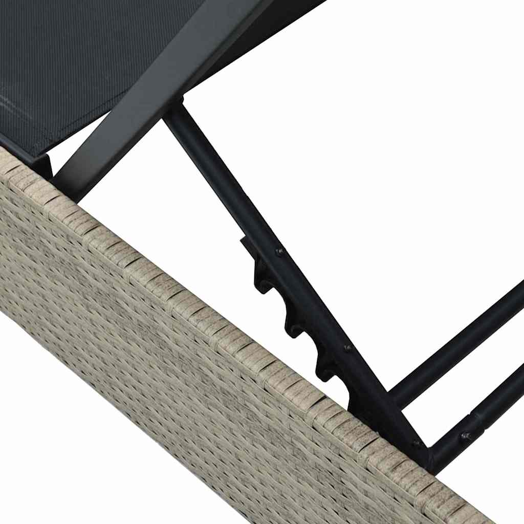 Espreguiçadeira com almofada Bege 60 x 200 x 27cm vime PE