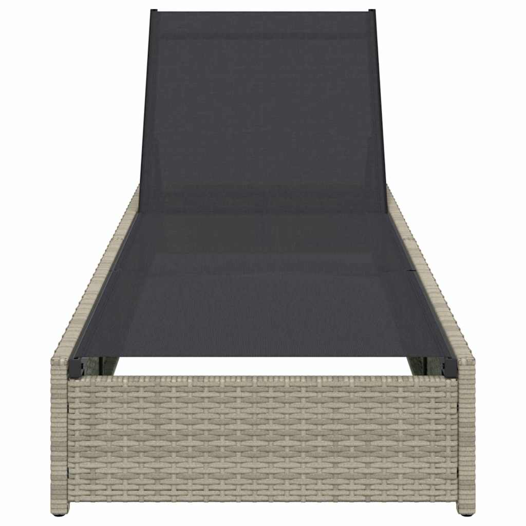 Espreguiçadeira com almofada Bege 60 x 200 x 27cm vime PE