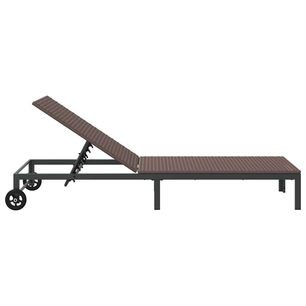 Cama de Sol 1-pessoa Castanho 60 x 200 x 27cm vime PE