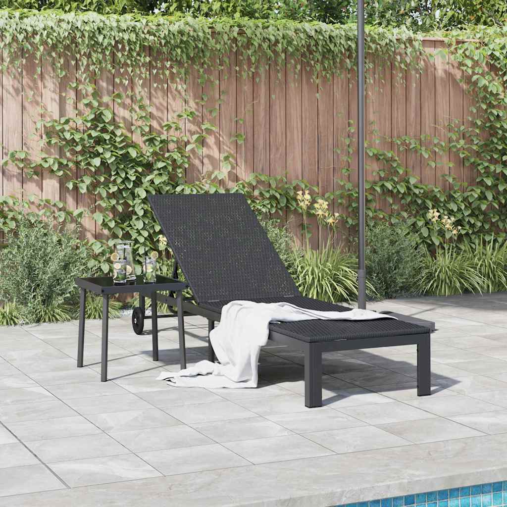 Cama de Sol 1-pessoa Preto 60 x 200 x 27cm vime PE